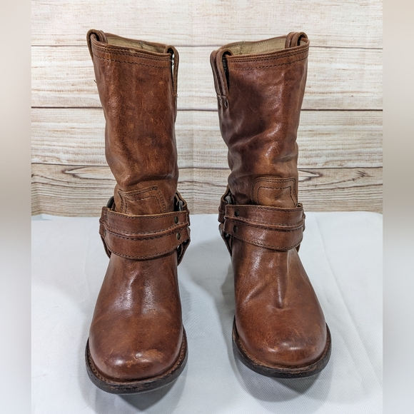 FRYE Carmen Harness Short Whiskey Ladies Boots size 6 - Picture 8 of 14
